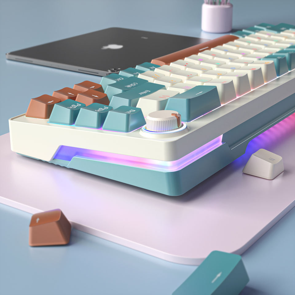 ZA68 60% Keyboard 68 Keys Hot Swappable Anti-ghosting 2.4G Wireless BT Mini Rgb Red Switch Gaming Mechanical Keyboard For Computer