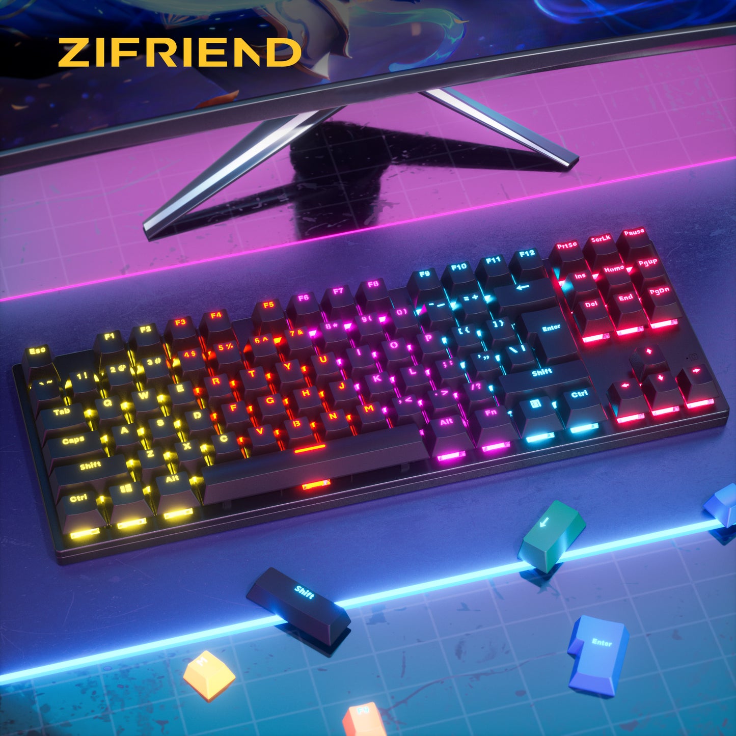 KA800 Wholesale Rgb mini wireless gaming mechanical keyboard,Custom keyboard switch for laptop ipad Gaming keyboard