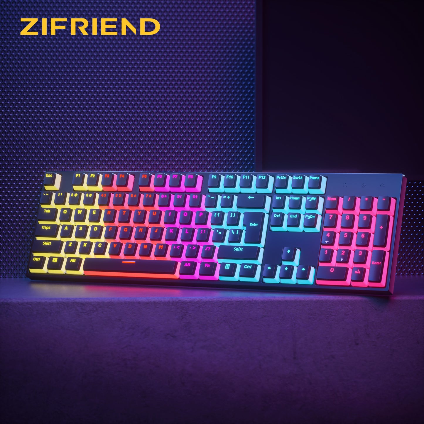 KA102 Wholesale Pudding 104 Key RGB Colorful Tablet PC Keyboard,Multimedia Backlit USB Wired Gaming Mechanical Keyboard