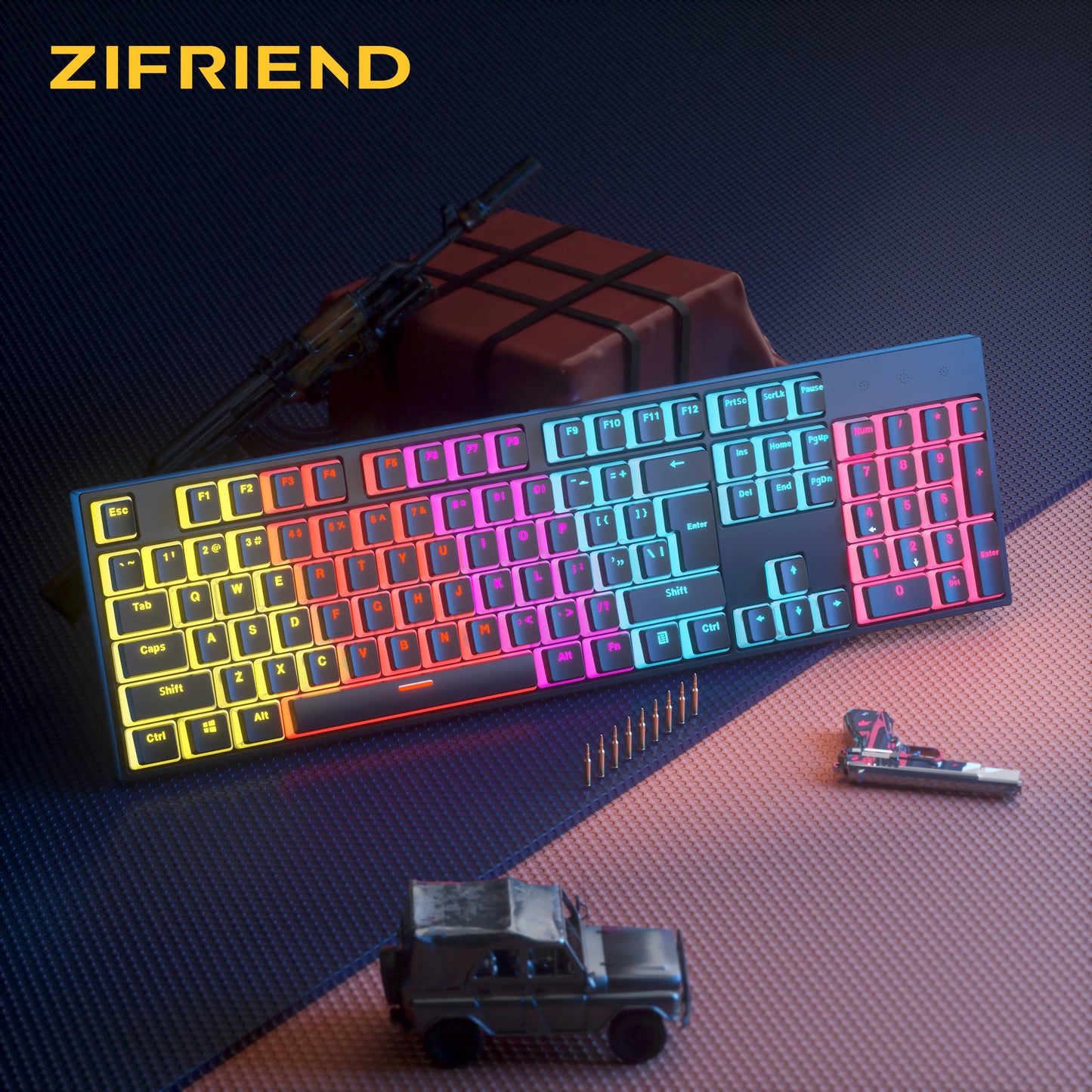 KA102 Wholesale Pudding 104 Key RGB Colorful Tablet PC Keyboard,Multimedia Backlit USB Wired Gaming Mechanical Keyboard