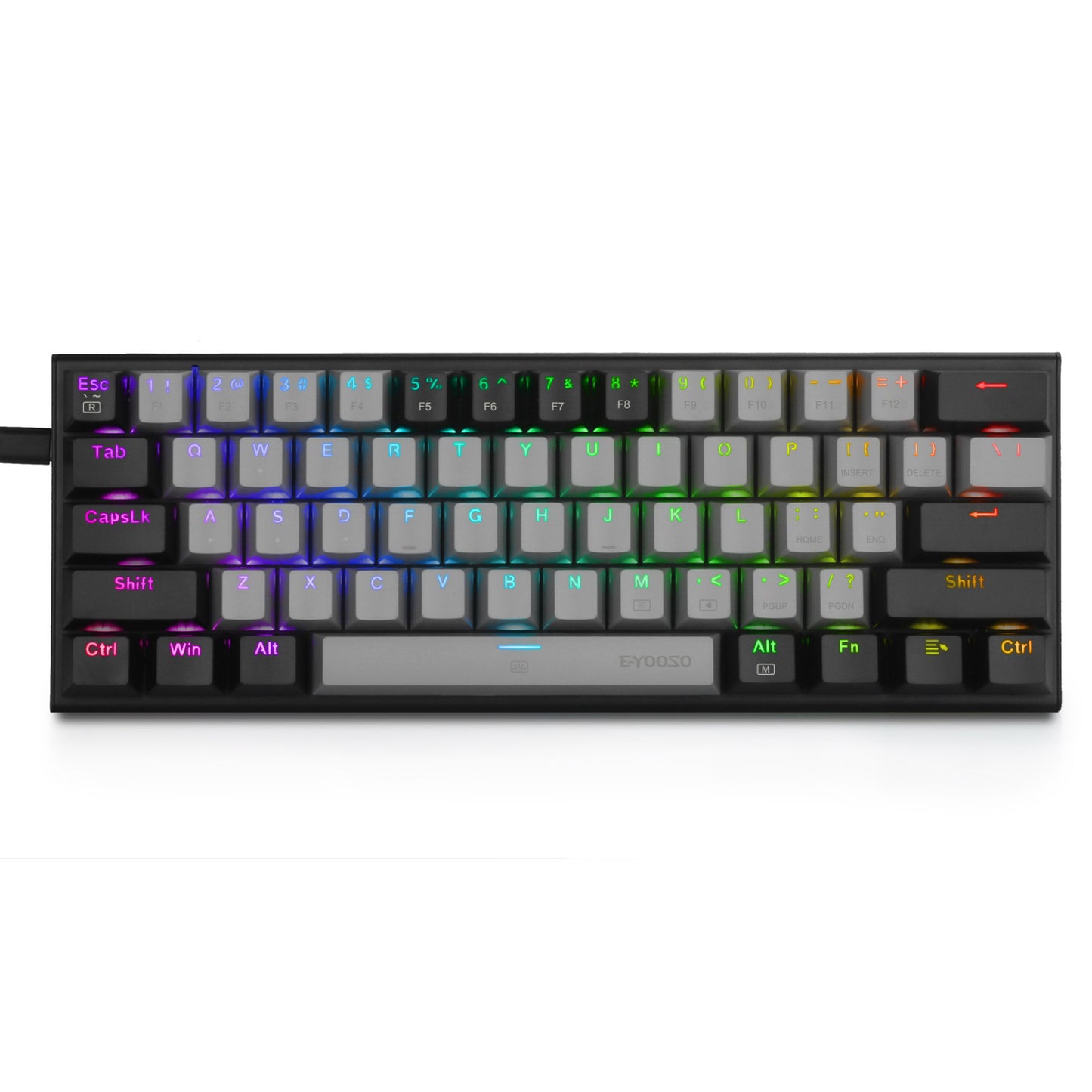 Z11 Hot swappable RGB USB 60% Mini Mechanical Gaming Keyboard,Blue Red Switch 61 Keys Wired detachable cable Keyboard 1 buyer
