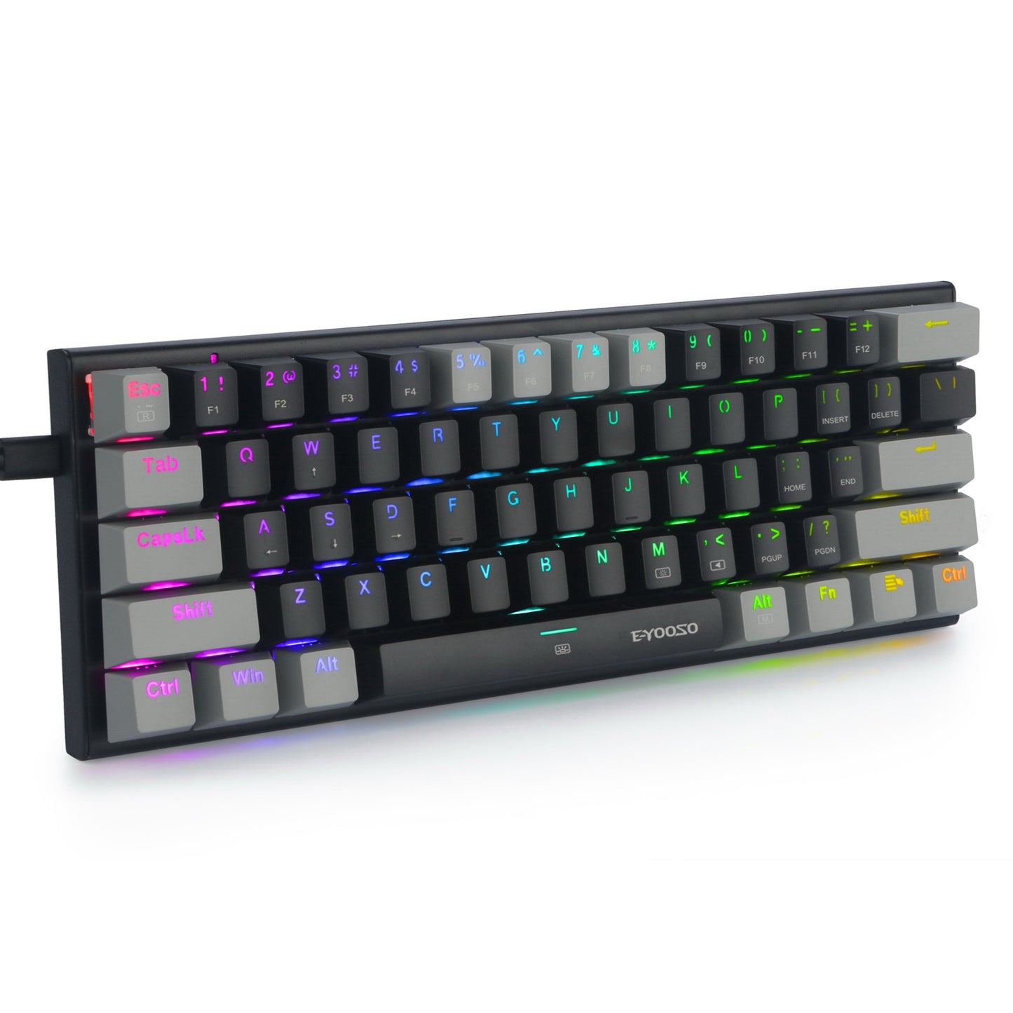 Z11 Hot swappable RGB USB 60% Mini Mechanical Gaming Keyboard,Blue Red Switch 61 Keys Wired detachable cable Keyboard 1 buyer