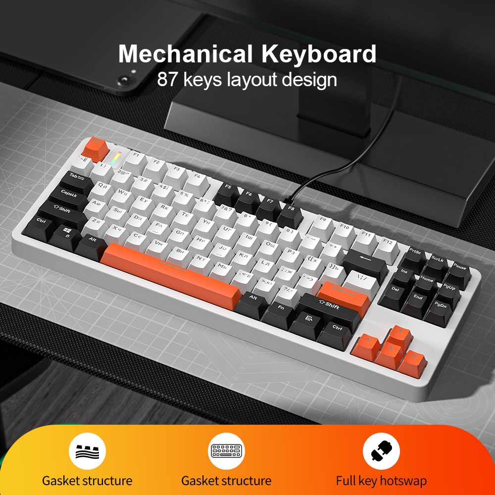X87 87 Key Hot Swap Linear switch Gsaket Mechanical Keyboard