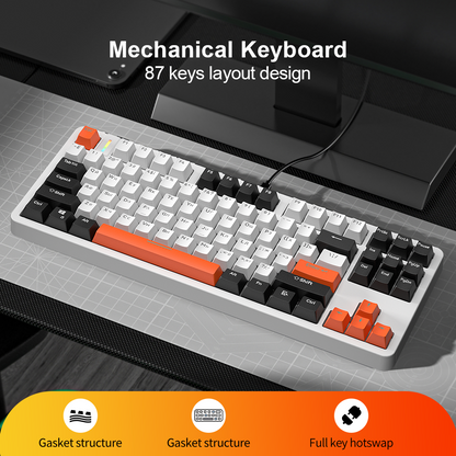 X87 87 Key Hot Swap Linear switch Gsaket Mechanical Keyboard