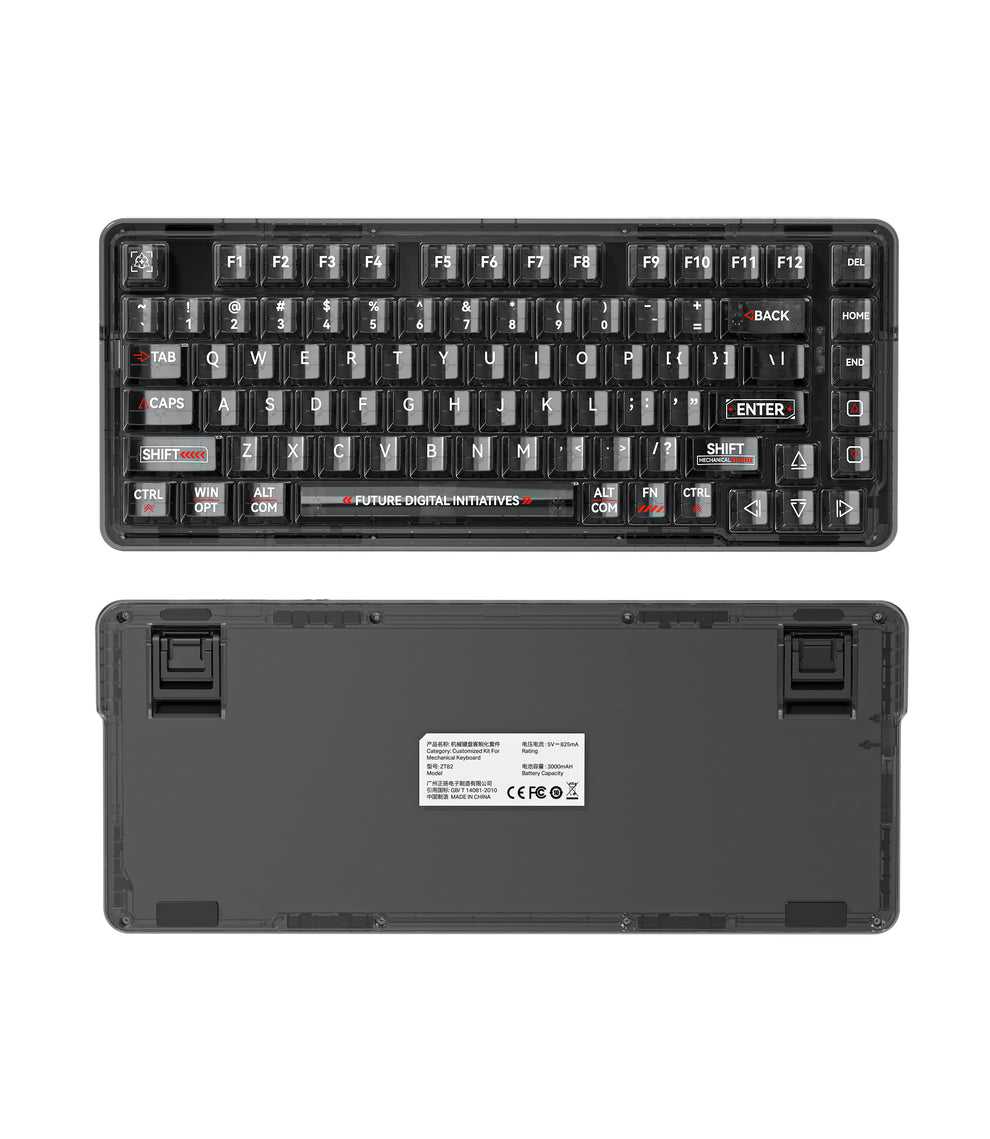 Ztab Keyboard ZT82 75% Keyboard 82 Keys Hot Swappable DIY USB Wired Wireless BT Mini ...