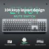 ZT104 104 Keys White Backlit full size Gaming Mechanical Keyboard with Sliver Switch Wired for Laptop Desktop PC Gamers