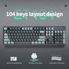 ZT104 104 Keys White Backlit full size Gaming Mechanical Keyboard with Sliver Switch Wired for Laptop Desktop PC Gamers
