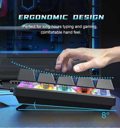 BD61S 61Keys Red Blue Brown Switch RGB lighting Mechanical keyboard