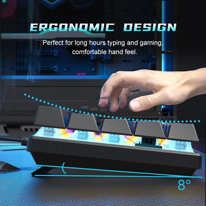 BD61 61 keys Rainbow lighting Swappable Switch Mechanical keyboard ...