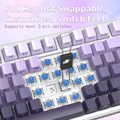ZT99 PBT Translucent keycaps Gsaket framework hot-swap USB RGB Led Backlit Gaming Mechanical Keyboard 99KEYS