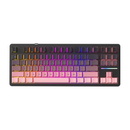 CYBERLYNK RX87(Tri-mode-4000mA battery)Hot-Swappable Switch PBT Keycap RGB Bcaklit Gasket Mechanical Keyboard (87KEYS  Russian Layout )