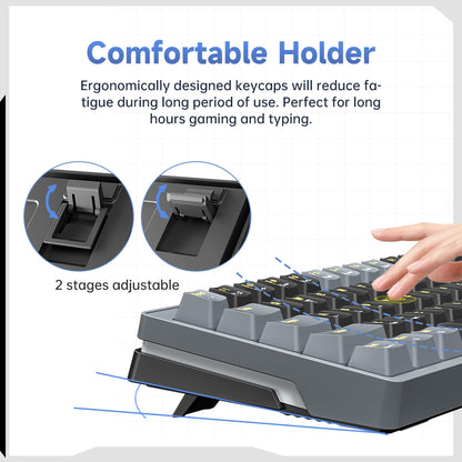 AG68 67 Keys with knob Hot-Swappable Switch ABS Keycap Rainbow Bcaklit Gasket Structure Wire N-Keys Rollover Gaming Mechanical Keyboard