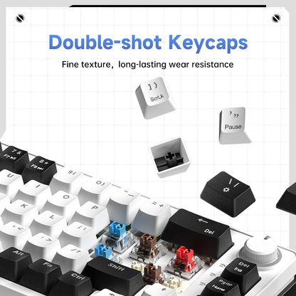 AG68 67 Keys with knob Hot-Swappable Switch ABS Keycap Rainbow Bcaklit Gasket Structure Wire N-Keys Rollover Gaming Mechanical Keyboard