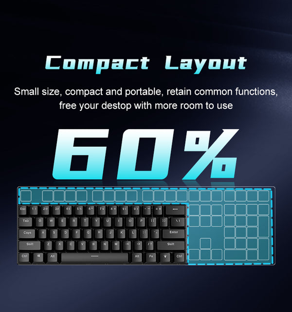 BD61 61 keys Rainbow lighting Swappable Switch Mechanical keyboard ...