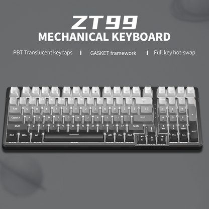 ZT99 PBT Translucent keycaps Gsaket framework hot-swap USB RGB Led Backlit Gaming Mechanical Keyboard 99KEYS