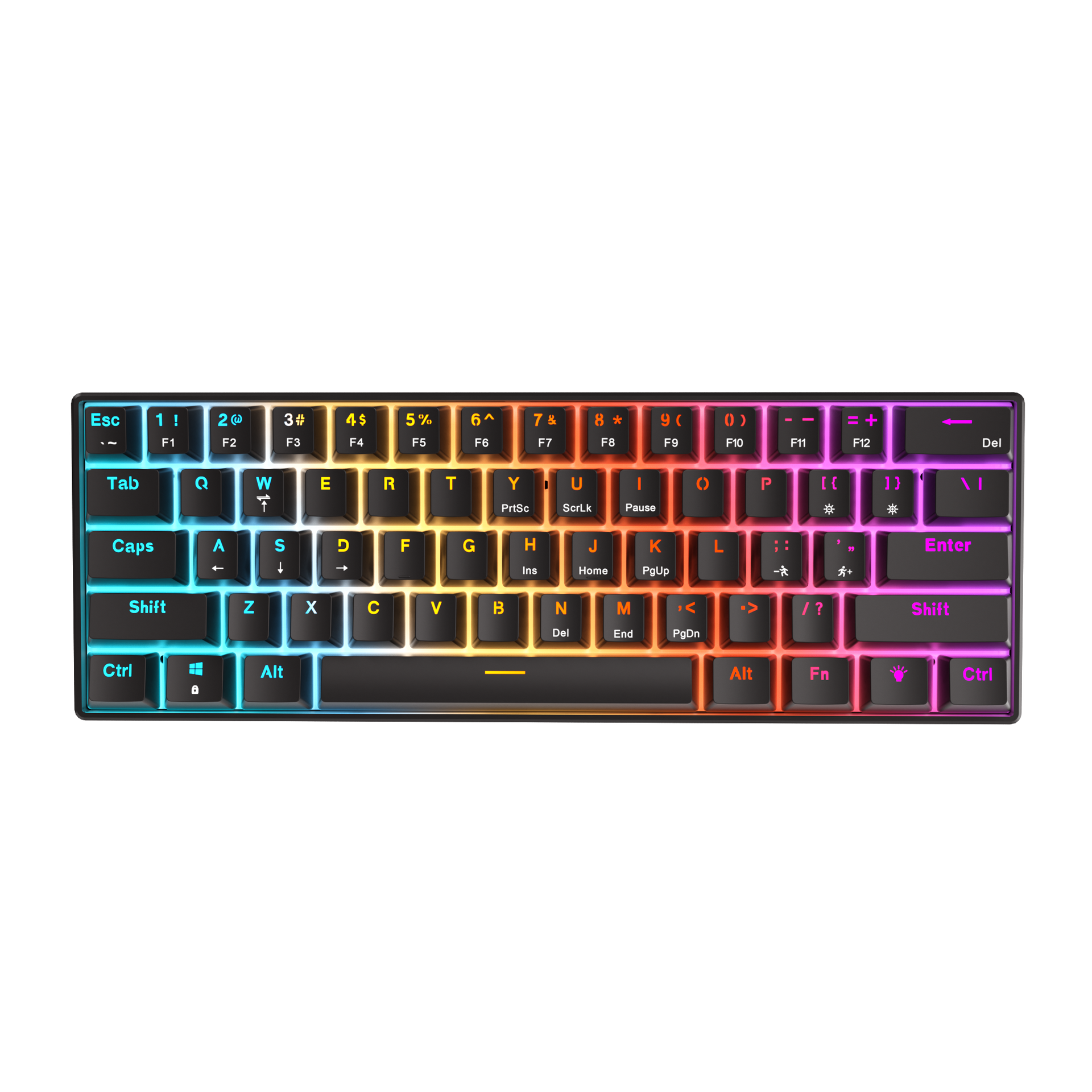 A61K Mechanical Gaming Keyboard LED Backlit 61-Keys – ZIFRIEND Gaming