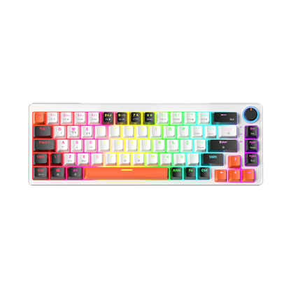 AG68 67 Keys with knob Hot-Swappable Switch ABS Keycap Rainbow Bcaklit Gasket Structure Wire N-Keys Rollover Gaming Mechanical Keyboard
