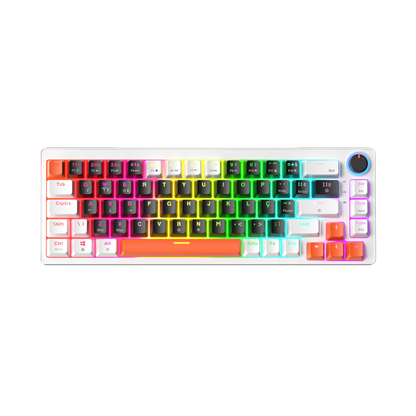 AG68 67 Keys with knob Hot-Swappable Switch ABS Keycap Rainbow Bcaklit Gasket Structure Wire N-Keys Rollover Gaming Mechanical Keyboard