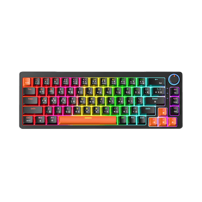 AG68 67 Keys with knob Hot-Swappable Switch ABS Keycap Rainbow Bcaklit Gasket Structure Wire N-Keys Rollover Gaming Mechanical Keyboard