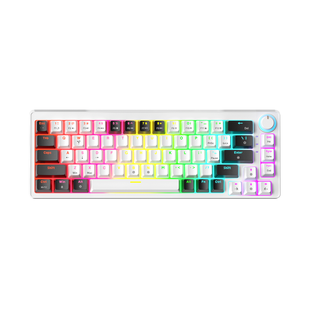 AG68 67 Keys with knob Hot-Swappable Switch ABS Keycap Rainbow Bcaklit Gasket Structure Wire N-Keys Rollover Gaming Mechanical Keyboard