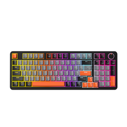 AG98 97 Keys with knob Hot-Swappable Switch ABS Keycap Rainbow Bcaklit Gasket Structure Wire N-Keys Rollover Gaming Mechanical Keyboard