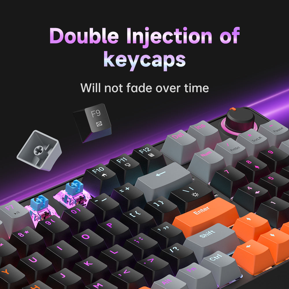 AG98 97 Keys with knob Hot-Swappable Switch ABS Keycap Rainbow