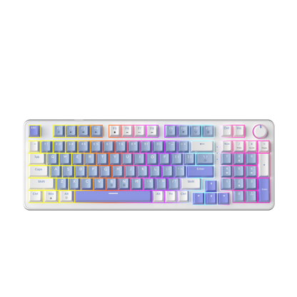 AG98 97 Keys with knob Hot-Swappable Switch ABS Keycap Rainbow Bcaklit Gasket Structure Wire N-Keys Rollover Gaming Mechanical Keyboard