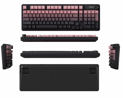 Zifriend 98-Key Detachable Wired Mechanical Feel Membrane Water Proof Keyboard With Screen & Knob