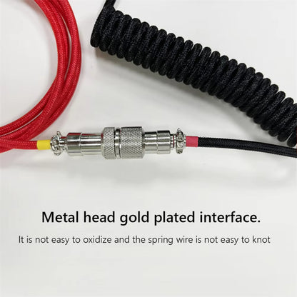 Desktop Computer Aviation Connector Coil Charging Cable Spring Wire Aviator Coiled USB C Mechanical Keyboard Cable Data Cables