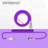 Desktop Computer Aviation Connector Coil Charging Cable Spring Wire Aviator Coiled USB C Mechanical Keyboard Cable Data Cables