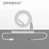 Desktop Computer Aviation Connector Coil Charging Cable Spring Wire Aviator Coiled USB C Mechanical Keyboard Cable Data Cables