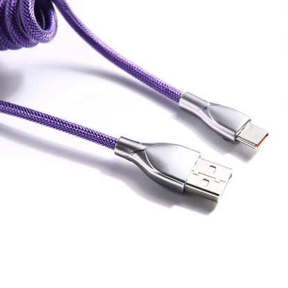 Desktop Computer Aviation Connector Coil Charging Cable Spring Wire Aviator Coiled USB C Mechanical Keyboard Cable Data Cables