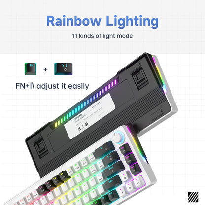 AG68 67 Keys with knob Hot-Swappable Switch ABS Keycap Rainbow Bcaklit Gasket Structure Wire N-Keys Rollover Gaming Mechanical Keyboard