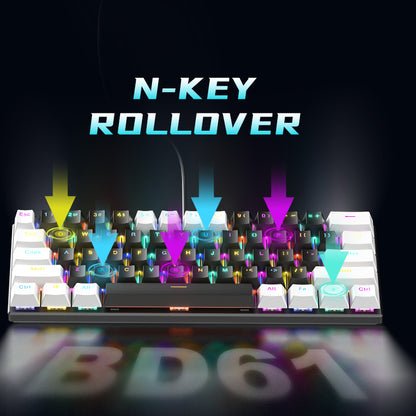 BD61S 61Keys Red Blue Brown Switch RGB lighting Mechanical keyboard