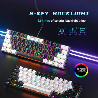 BD61S 61Keys Red Blue Brown Switch RGB lighting Mechanical keyboard