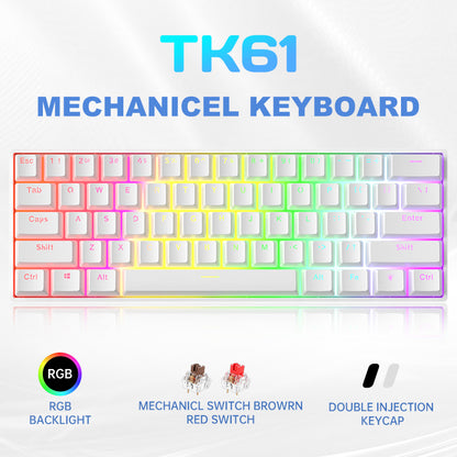 TK61 60% RGB USB wired Swappable Switch Gaming Mechanical Keyboard