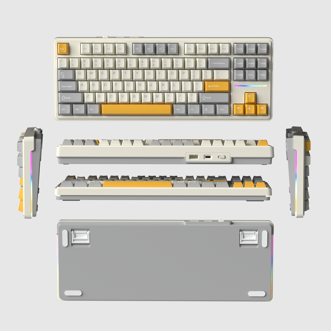 CYBERLYNK RX87 Wired 87KEYS Hot-Swappable Switch PBT Keycap RGB Bcaklit Gasket Mechanical Keyboard ( Russian Layout )