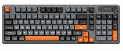 Zifriend 98-Key Detachable Wired Mechanical Feel Membrane Water Proof Keyboard With Screen & Knob