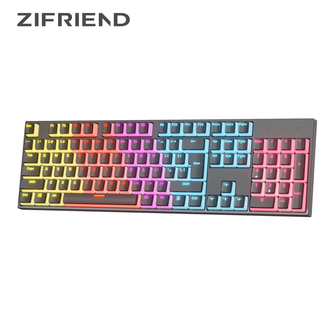 KA102 Wholesale Pudding 104 Key RGB Colorful Tablet PC Keyboard,Multimedia Backlit USB Wired Gaming Mechanical Keyboard