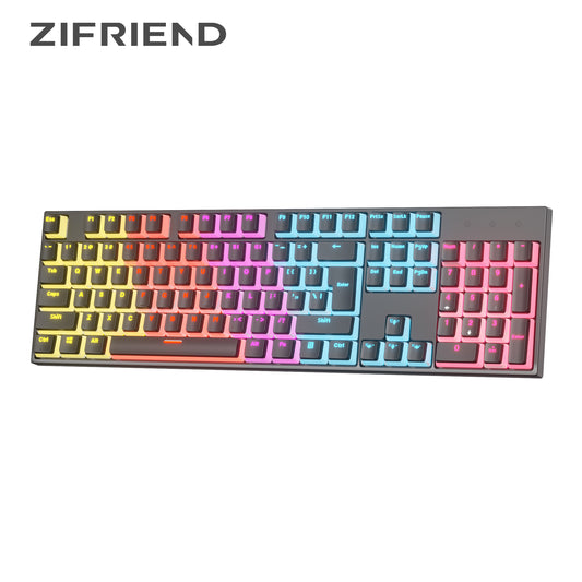 KA102 Wholesale Pudding 104 Key RGB Colorful Tablet PC Keyboard,Multimedia Backlit USB Wired Gaming Mechanical Keyboard