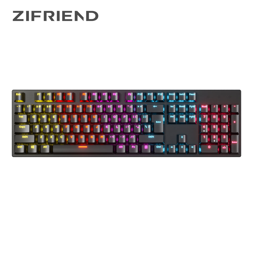 KA101 Best RGB Wired Keyboard Brown Black Cyan Axis 104 Keys Mechanical Gaming Keyboard