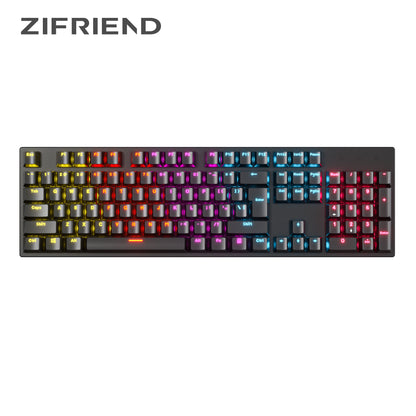 KA101 Best RGB Wired Keyboard Brown Black Cyan Axis 104 Keys Mechanical Gaming Keyboard