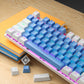 KY400 87 Keys Green Swappable Switch Mix Color Keycap USB Wired Mini RGB Backlight Gaming Mechanical Keyboard for Tablet Computer Phone