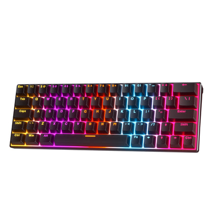 KA6401 Factory direct 60% mini 64 keys wireless keyboard Pudding keycaps rbg mechanical gaming keyboard for laptop PC