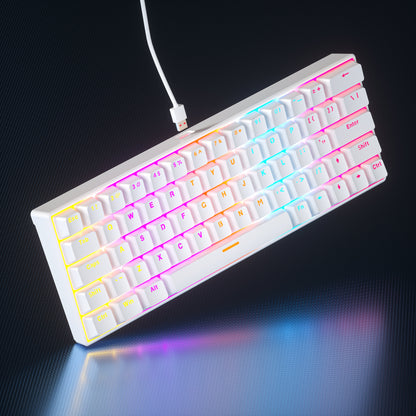 KA6401 Factory direct 60% mini 64 keys wireless keyboard Pudding keycaps rbg mechanical gaming keyboard for laptop PC