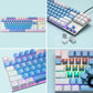 KY400 87 Keys Green Swappable Switch Mix Color Keycap USB Wired Mini RGB Backlight Gaming Mechanical Keyboard for Tablet Computer Phone