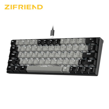 ZA646 60% Keyboard 63 Keys Hot Swappable Green Red Switch Custom Keycap Computer Gaming USB Wired RGB Light Led Mechanical Keyboard