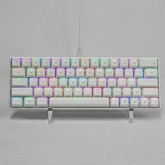ZA633 60% Keyboard 63 Keys Hot Swappable Anti-ghosting 2.4G Wireless BT Mini Rgb Green Switch Gaming Mechanical Keyboard For Computer