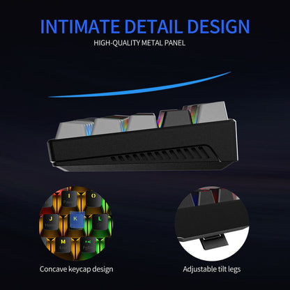 ZA646 60% Keyboard 63 Keys Hot Swappable Green Red Switch Custom Keycap Computer Gaming USB Wired RGB Light Led Mechanical Keyboard