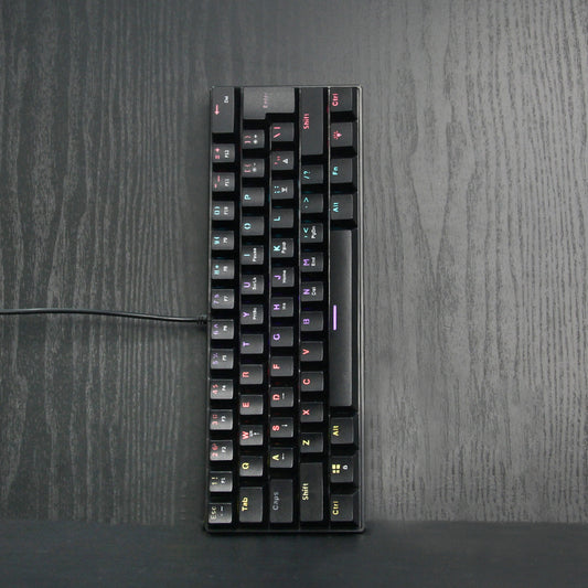KA6100 OEM 7 Bright Colors RGB Backlit 61 Keys Ergonomics Wired 60% Mechanical Gaming Keyboard pcb